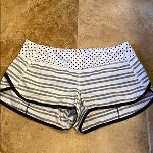 Lululemon Athletica Black and White Striped Shorts